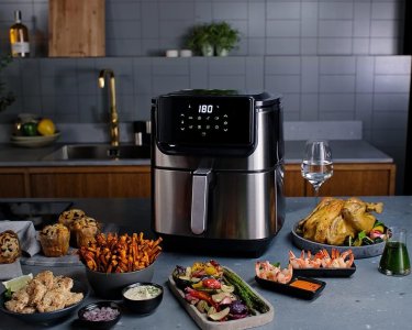Friggitrice ad Aria, Potenza 1500W capienza 3,5 lt, colore Acciaio - E6AF1-4ST