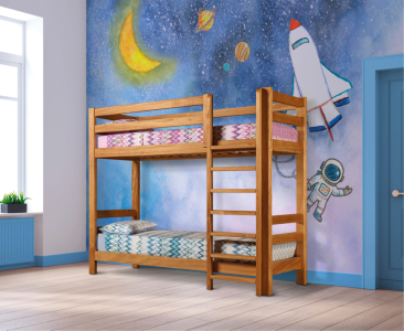 Letto a castello Tudor in Massello di Okumè | Anche per adulti | 3 grandezze