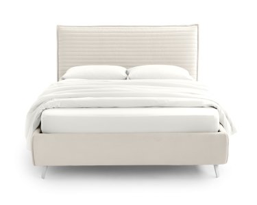 Letto matrimoniale o singolo con contenitore BOB, testata imbottita, tessuto sfoderabile | Gardinistore