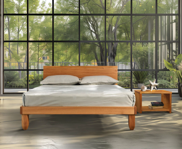 Letto Duo giroletto senza rete in Massello di Okumè | personalizzabile