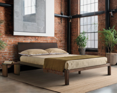 Letto Isaia in Massello di Okumè | Design slanciato