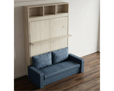Letto Matrimoniale a scomparsa con divano frontale e libreria | GardiniStore.it