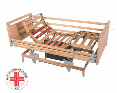 Letto medicale elettrico in legno con alzata motorizzata | Dispositivo Medico CE