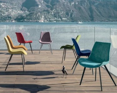 Sedia Malaga in microfibra effetto velluto