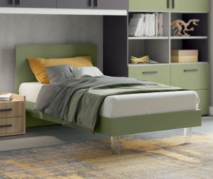 Letto singolo adulto con cassettoni