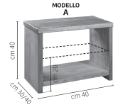 Comodino in legno massello RO