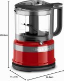 Kitchenaid Robot da Cucina, 2 Velocità, Tasto Pulse, Potenza 240 Watt, Lama in acciaio inox colore Rosso - 5KFC3516EER Mini Food Processor