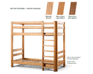 Letto a castello in legno massello Tudor