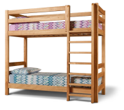 Letto a castello in legno massello Tudor