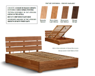 Letto legno massello Aurora con contenitore