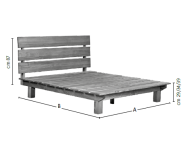 Letto legno massello Grace, testata a 3 listoni