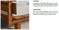 Letto legno massello Grace, testata a 3 listoni