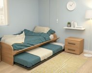 Letto singolo con rete estraibile modello Server