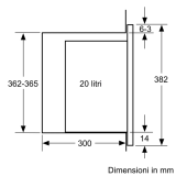 Microonde ad Incasso Serie 6, 20L 800W, Classe B, Nero, Acciaio inossidabile, Bosch - BFL524MS0