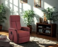 Poltrona Relax MARGHERITA, 2 Motori con Ruote e Tessuto Rosso – Gardinistore.it