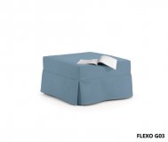 Pouf letto singolo con materasso, rete e trapunta