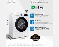 Samsung Lavatrice 8 kg EcoBubble con Wi-Fi, Vapore Igienizzante, 1400 giri/min, Classe A - WW80CGC04DAE