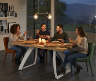 Tavolo in legno truciolare con gambe in metallo | Gardinistore